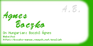 agnes boczko business card